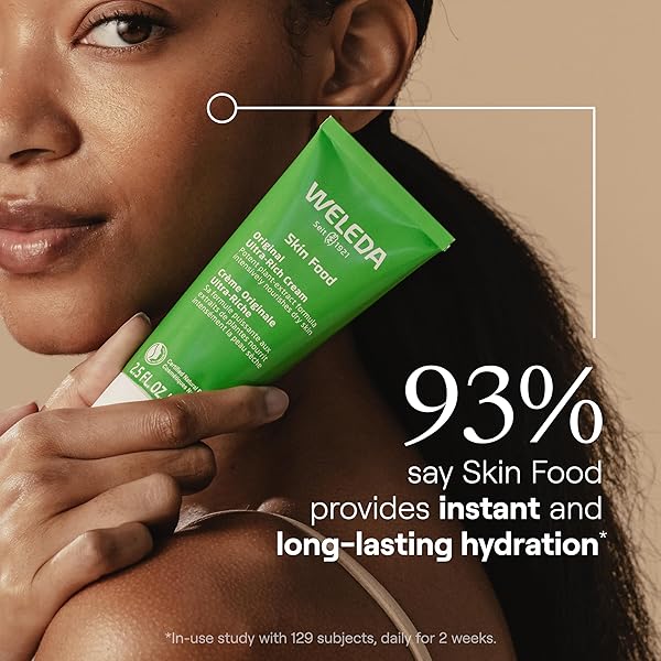 WELEDA SKIN FOOD ORIGINAL ULTRA-RICH BODY CREAM 2.5 FLUID OUNCE, PLANT RICH HYDRATING MOISTURIZER WITH PANSY, CHAMOMILE AND CALENDULA