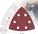 SATC Delta-Triangle Sanding Sheets 93mm 60 Pcs 6-Hole Sandpaper view 2