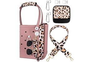 Toykee Bag Strap Charms Crossbody for Bogg Bag Accessories - Leopard Shoulder Strap Neoprene Luggage Handle Wrap for Suitcase & 2 Key Holders
