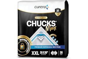 STACK MAN Chucks MAX Hospital Bed Pads Disposable Adult 30 x 36 Breathable Incontinence Pads - XX-Large Pee Pads for Elderly Adults - Heavy Duty Absorbency Underpads - 400 Lbs. Patient Repositioning [26 Pads]