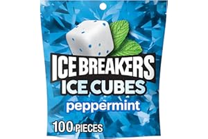 ICE BREAKERS Ice Cubes Peppermint Sugar Free Chewing Gum Pouch, 8.11 oz (100 Pieces)