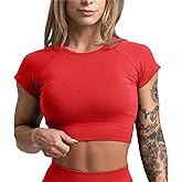 Gymreapers Short Sleeve Workout Tops for Women - Crop Tops for Women Tee - Yoga Athletic Tops for Running, Gym, & Training