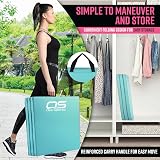 OZE SPORTS Gymnastic Tumble Exercise Mat 6FT Tri Folding Teal Non Slip PU view 4