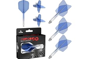 Mission Darts Force 90 | Integrated Precision Moulded Dart Flight and Shaft System, Pack of 3 Professional Durable Combined Dart Flights and Stems | Standard No.6 (Blue Gradient, Tweenie).