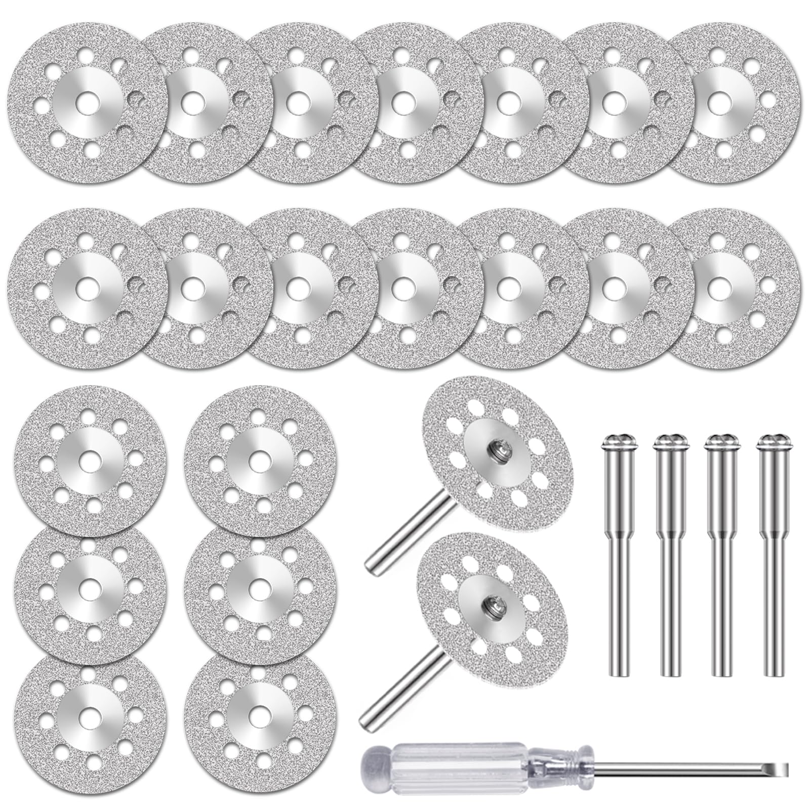 20Pcs 545 Diamond Cutting Wheel Cut Off Discs for Dremel Rotary Tool with 3mm Mandrel for Stone Glass Cutting