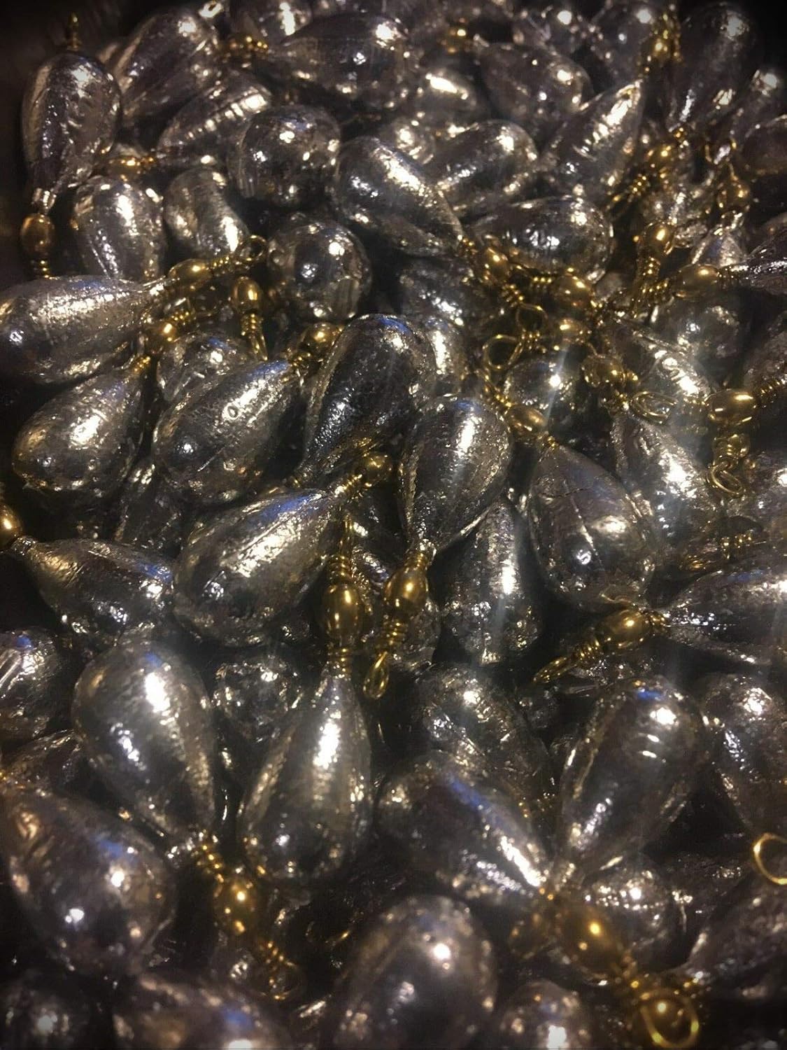 5 Pounds (40) 2oz Bass Casting Sinker Weights Fishing Sinkers Molds for Freshwater or Saltwater Fishing