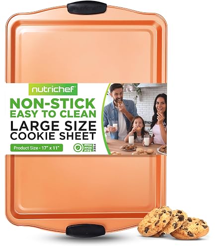 NutriChef 12-Cup Copper Muffin Pan - Non-Stick Carbon Steel, Dishwasher Safe, Fits Model NCBSCC54, Even Heating For Baking