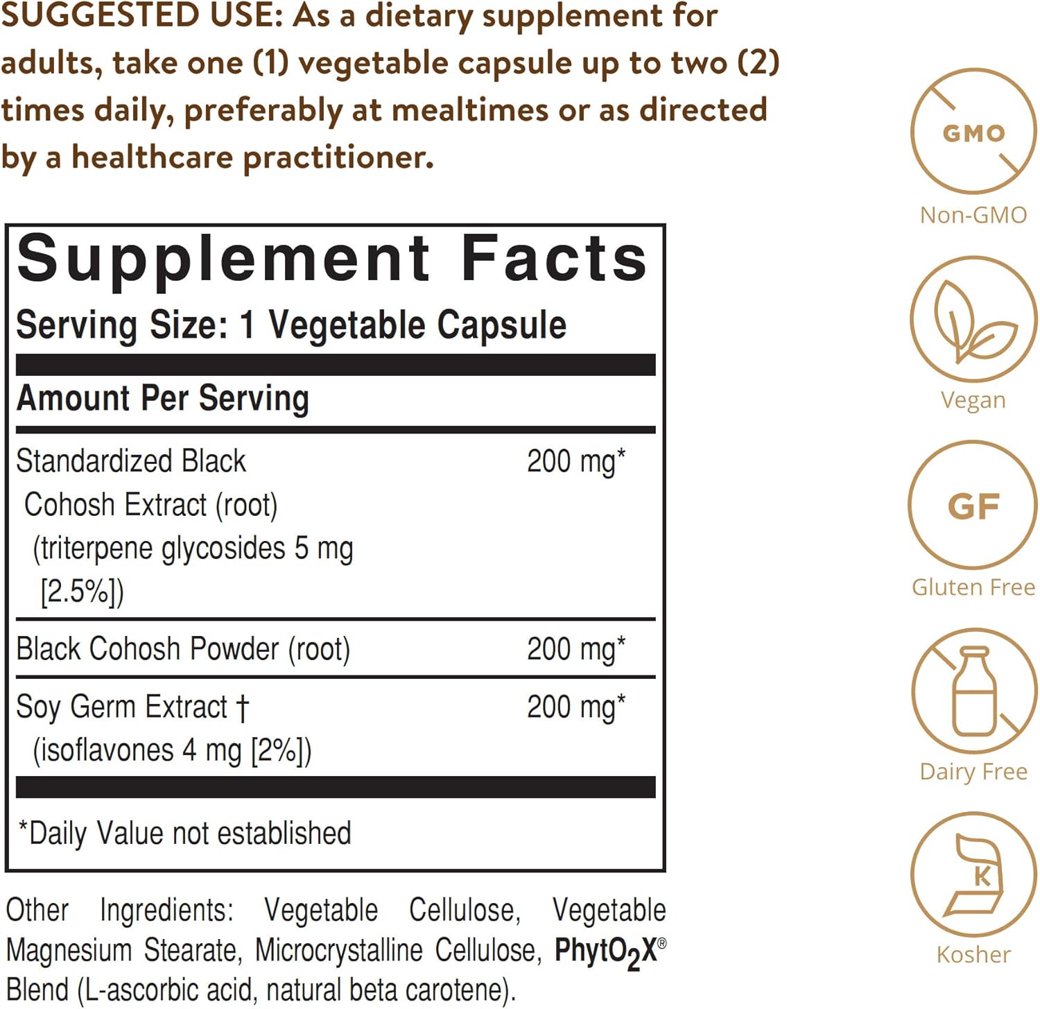 Solgar Standardized Full Potency Black Cohosh Root Extract Vegetable Capsules, 60 Count: Health & Personal Care