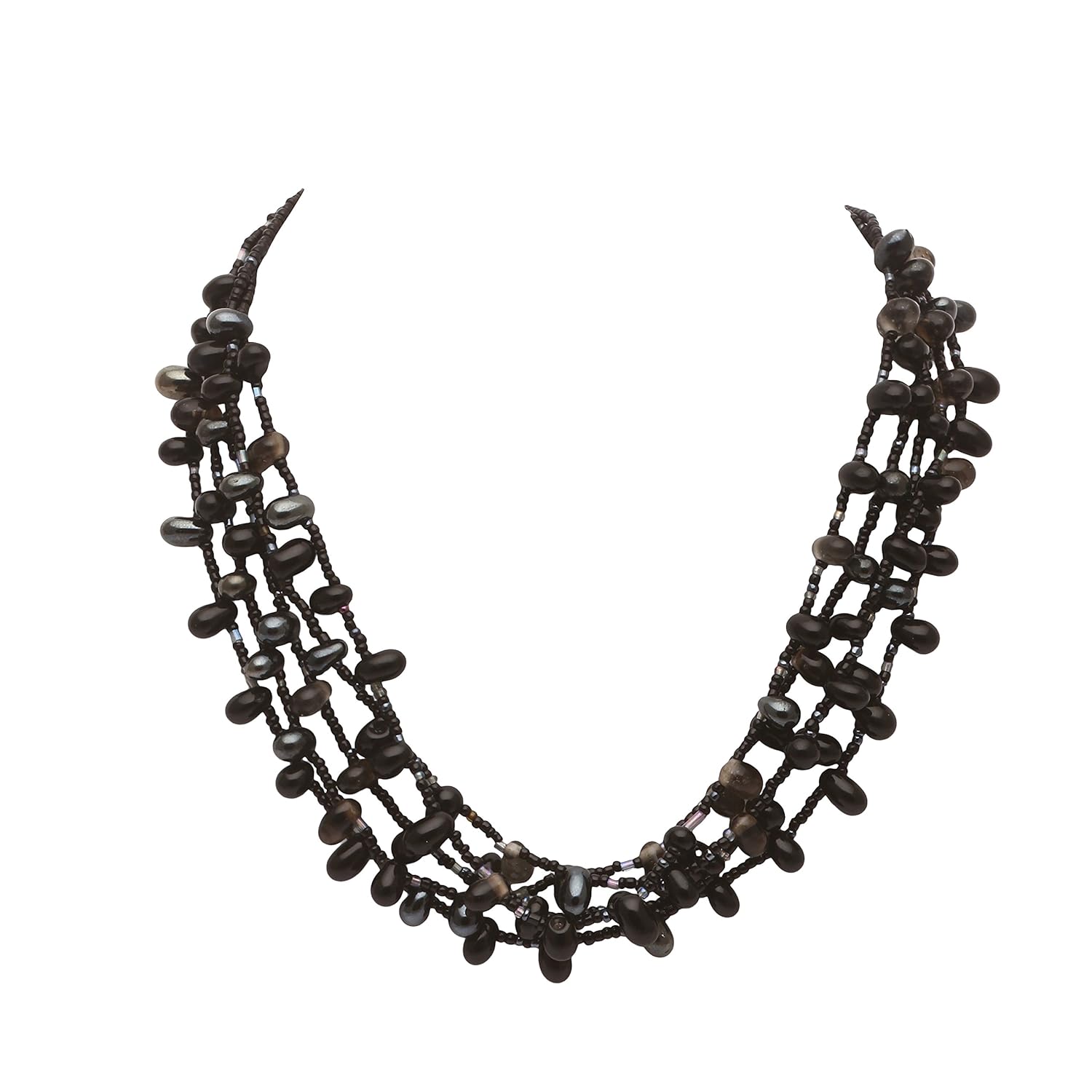 dca women's multi-strand glass necklace (4417p)