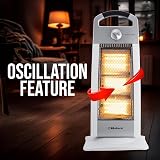 Belaco 1200W Halogen Heater Oscillation Portable Home Office Silver view 6