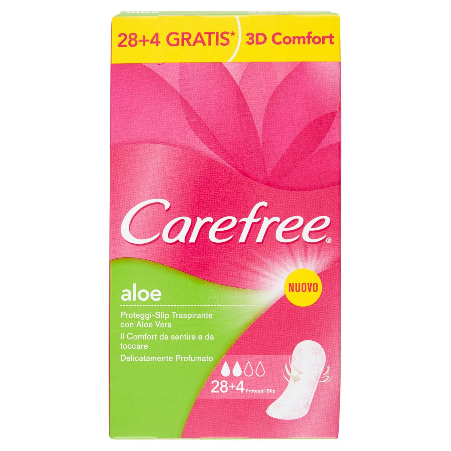 Carefree Protector-Slip, Traspirati, with Aloe Vera, 5 Benefits of Freshness - 32 Pieces)