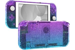 eXtremeRate Glitter Gradient Translucent Bluebell & Blue DIY Replacement Shell for Nintendo Switch Lite, NSL Handheld Control