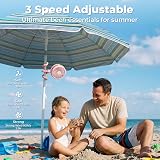 Amacool Pram Fan Battery Operated Stroller Fan 3 Speeds Pink view 3
