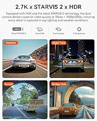 Vantrue N2X 2.7K Uber Dash Cam Front and Inside, 5G