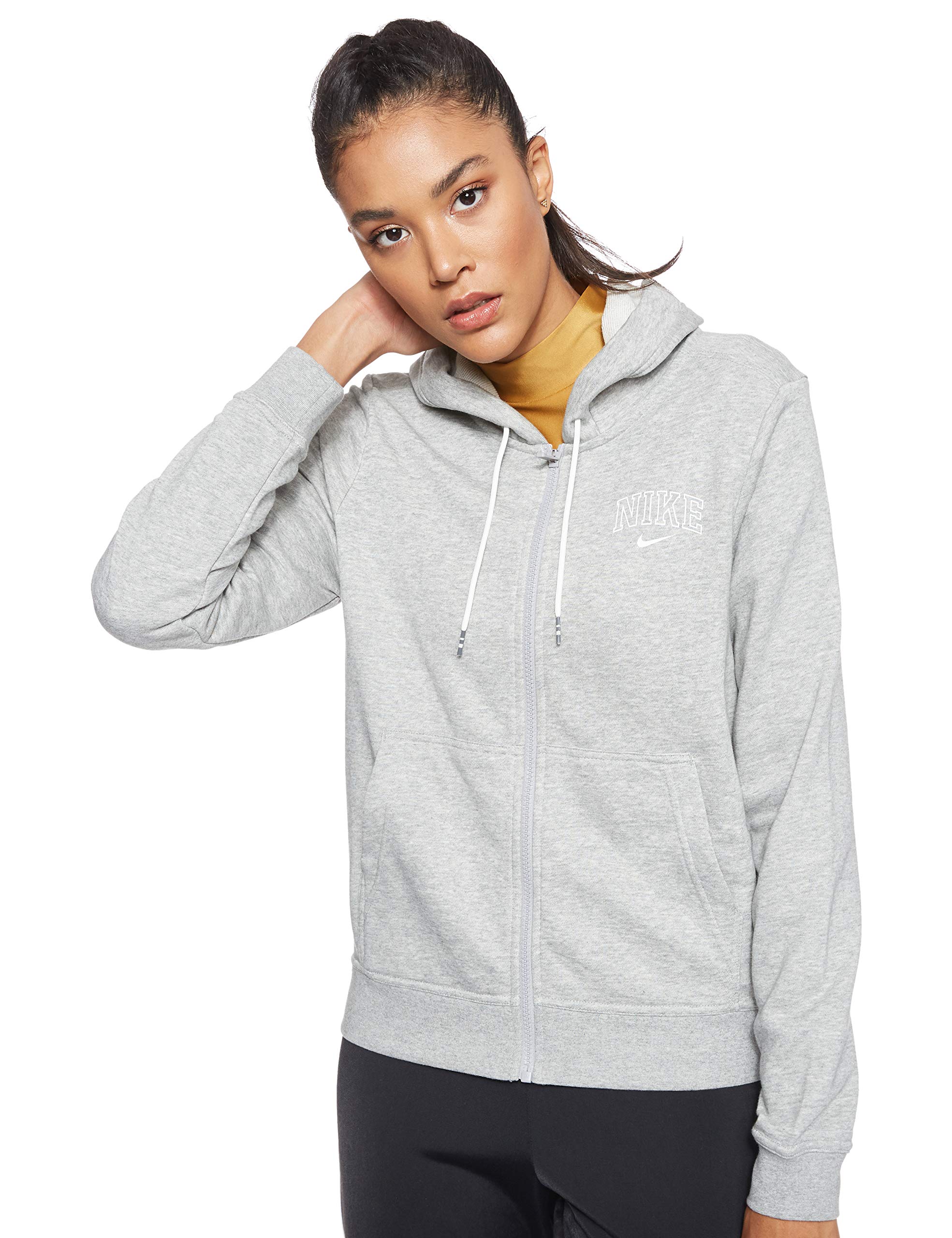 NIKE AV8300-063 HOODIE FZ VRSTY Sweatshirt Women's GREY Size S