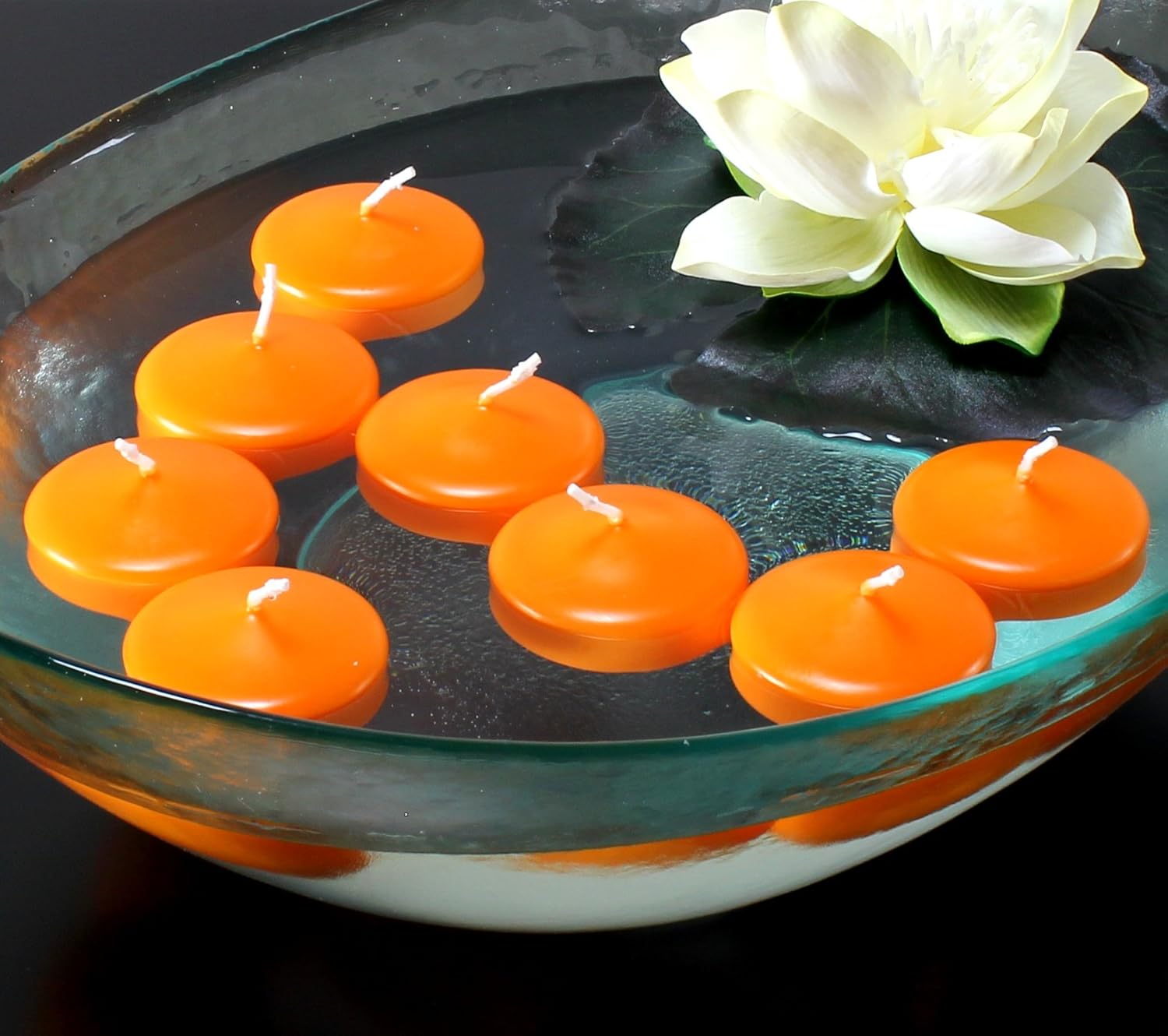 floating candles 46mm orange, set of 8 Amazon.co.uk Kitchen & Home