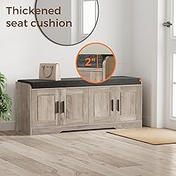 Homleke 2-Tier Storage Bench, Shoe Bench with