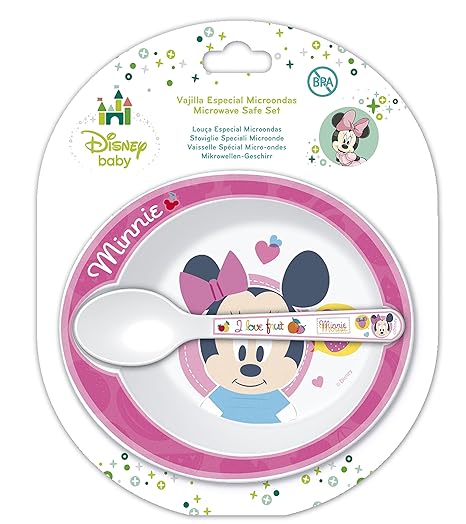 Disney Minnie Mouse - Juego de cuenco y cuchara para microondas ...