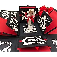 Crack of Dawn Crafts 3 Layered All Occasion Explosion Box with Message in a Bottle - Damask Love (No Photos)