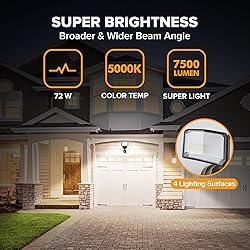 LUTEC 72W 7500LM LED Security Lights Motion Sensor