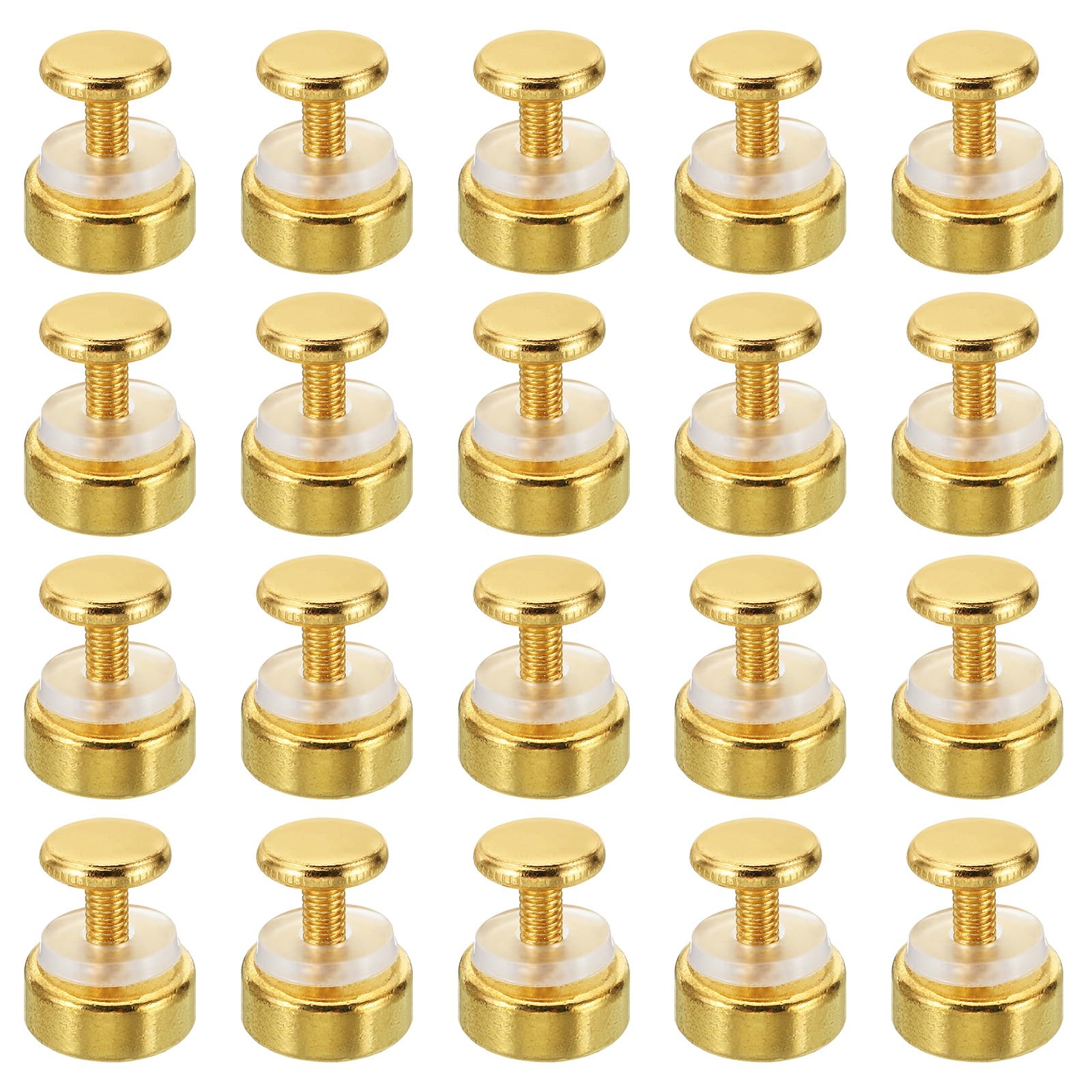 PATIKIL M4x12 Standoff Screws with Spacers, 20 Pack Wall Mounting Hardware Thumb Screw Fasteners for Acrylic Glass Signs Mirrors, Gold Tone 15mm