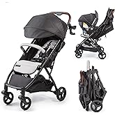Ingenuity 3Dquickclose CS+ Compact Fold Stroller – Lightweight Stroller with Oversized Canopy, Extra-Large Storage and Compac