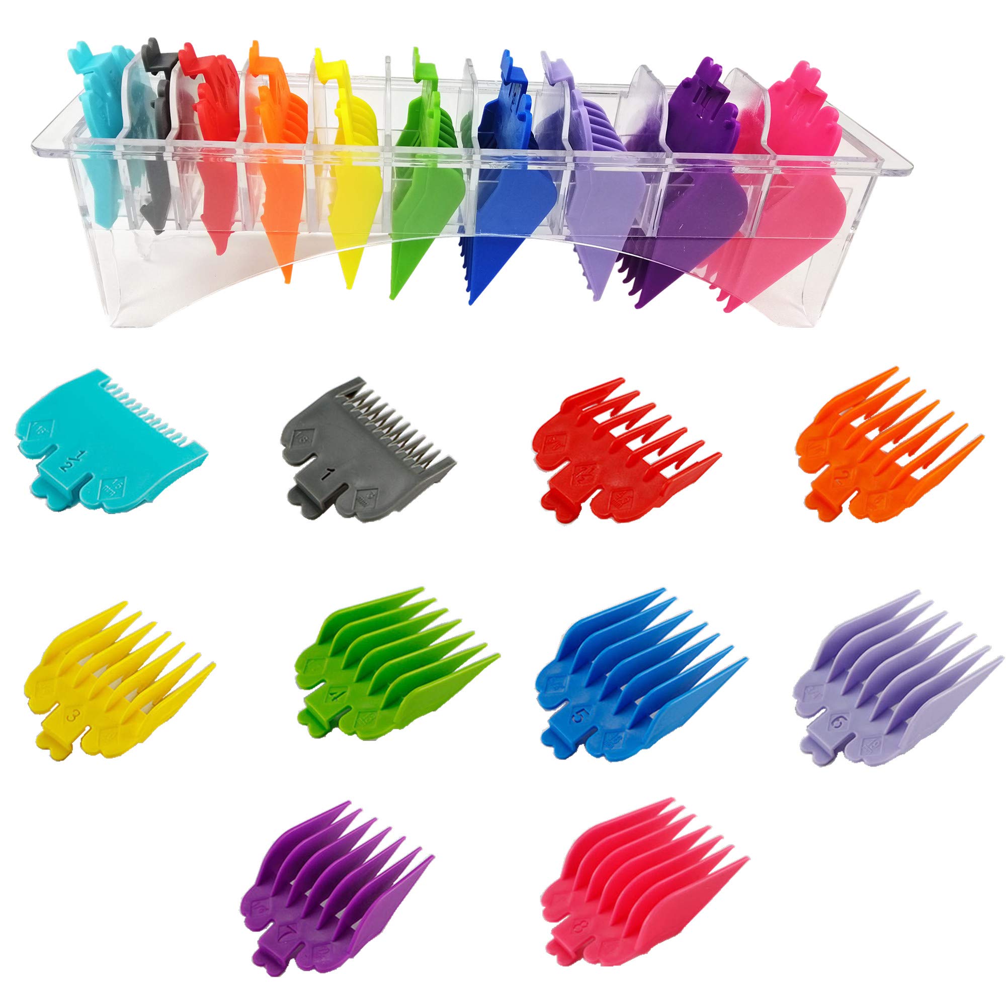 Hair Clipper Combs，10 Hair Clipper Attachments，Hair Clipper Limit Comb Hair Guide Attachment Combs set，Great for Professional Stylists and Barbers