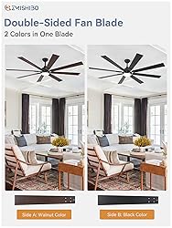 ZMISHIBO 72 inch Large Ceiling Fans with Lights and