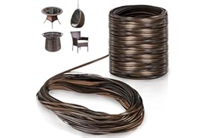 Covzoe 459Ft Wicker Repair Kit, Rattan Patio Chair Sofas Furniture Repair Supplies, Gradiant Coffe Brown Exlong Weaving Webbing Replacement Part for Outdoor Lawn Furniture