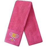 CybGene Embroidered Tennis Towel, Funny Tennis Gift for Men, Women & Tennis Lovers, Soft & Absorbent, Hot Pink