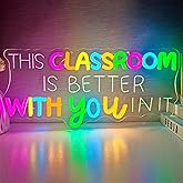 Classroom Neon Signs for Wall Decor This Classroom Is Better With You in It Neon Lights for Bedroom,Positive Affirmation Led Signs for Wall Decor Teacher Student Back to School Gifts