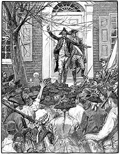 Alexander Hamilton N(1755-1804) American Lawyer And Statesman Hamilton On The Steps Of KingS (Columbia) College In New York City Addressing The Crowd On The Cause Of Liberty 1775 Wood Engraving Americ
