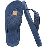 KuaiLu Mens Flip Flops Arch Support Comfortable Summer Beach Thong Sandals Yoga Foam Cushion Slip on Slippers