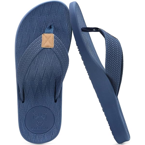 ?KuaiLu Mens Flip Flop Thong Sandals Amazon.com | KuaiLu Mens Leather Flip Flops Men main image 3