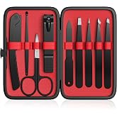 Yougai Tweezers Set for Women Men Facial Hair,9 Pcs Eyebrow Kit with Case | Professional Stainless Steel Precision Tweezer Kit for Eyebrow,Multi-tool Personal Care Tools,Gift Set Portable Design