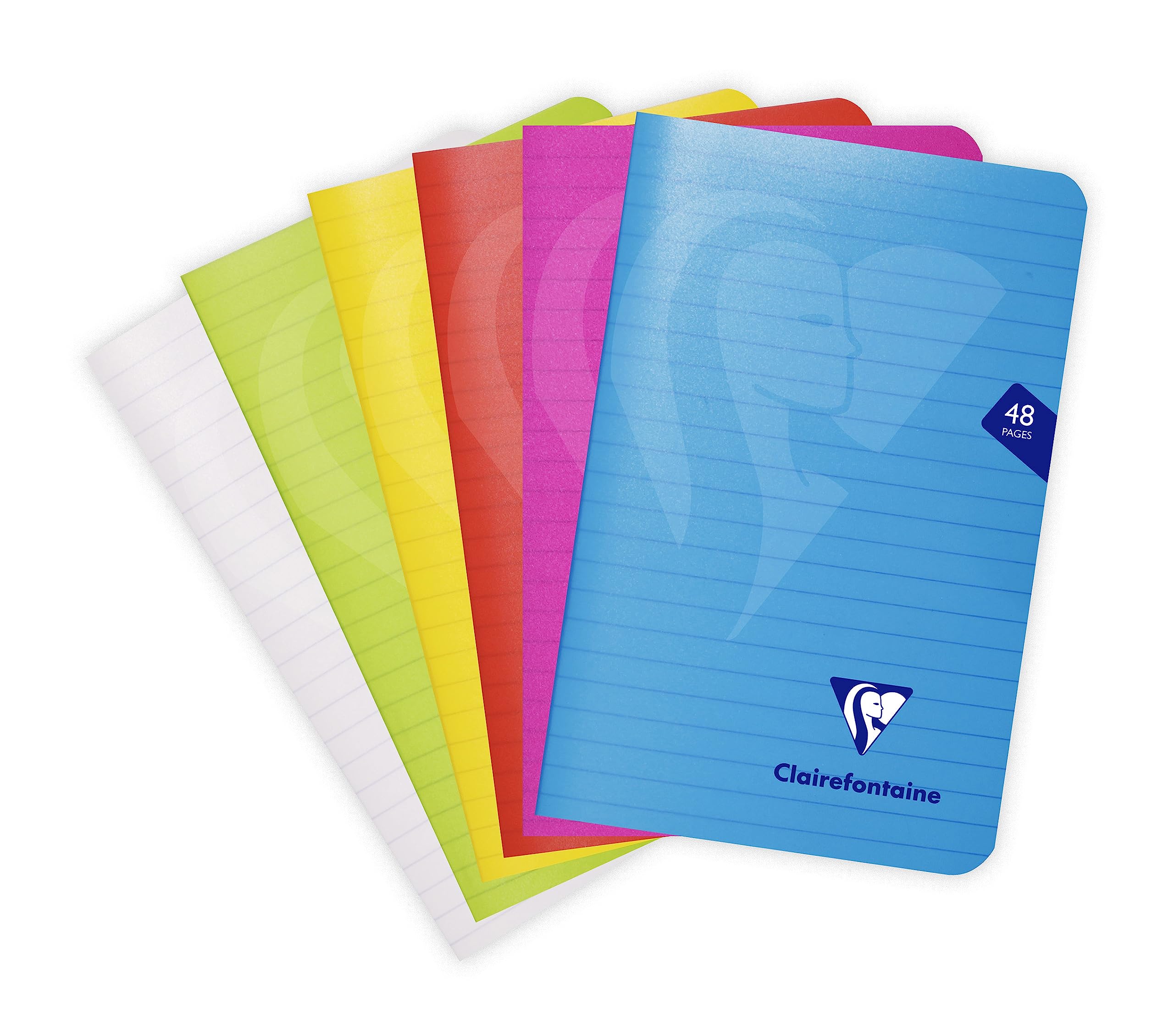 Clairefontaine 303656C - One Mimesys Staplebound Notebook - Dimensions: 11 x 17 cm - 48 Lined Pages - 90 g White Paper - Polypro Cover - Random Colours