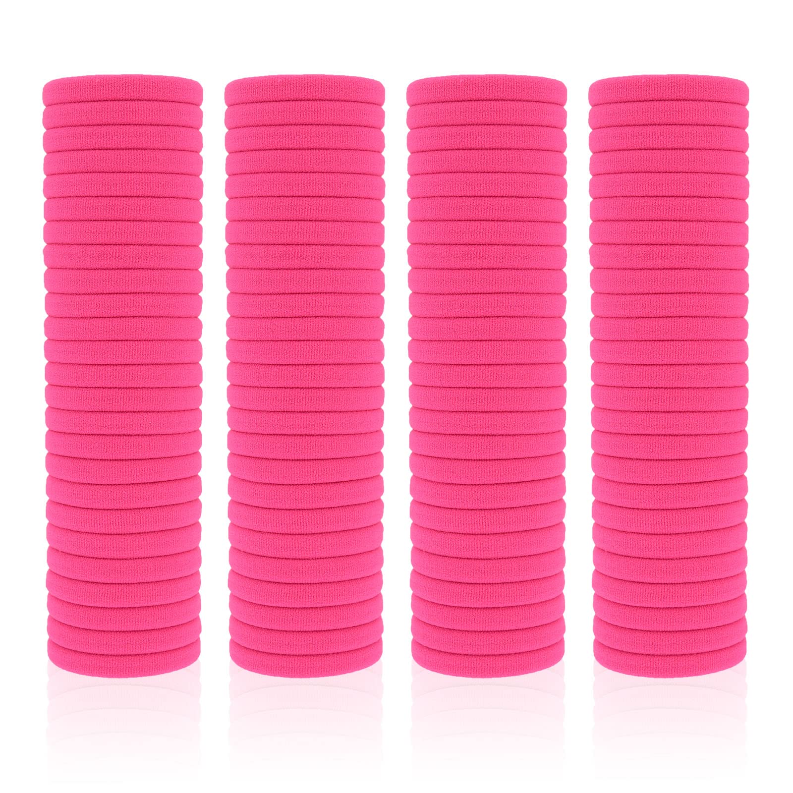 Photo 1 of 100 Pack Seamless Hair Ties for Women Girls Ponytail Holders for Thick Hair (hotpink)