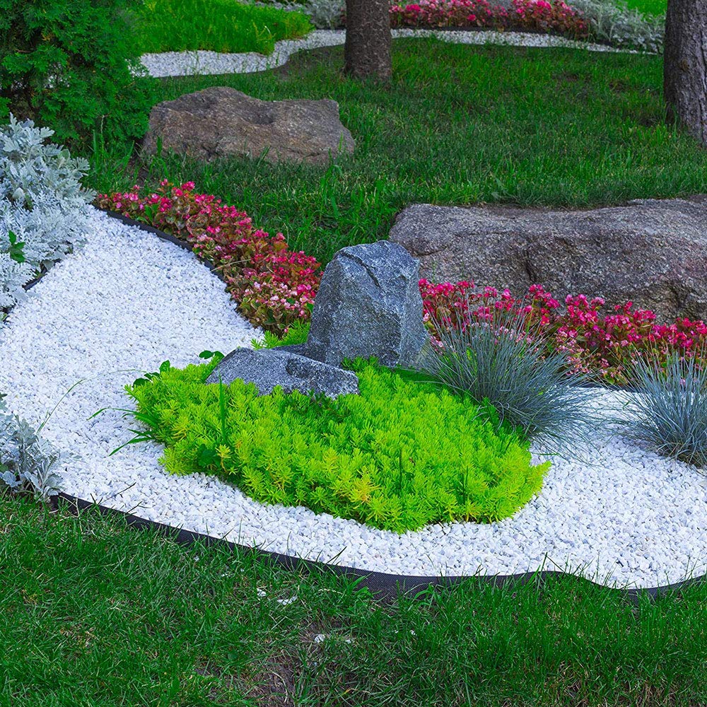 QIANGGAO Barrera para césped - Bordes de Paisaje, plástico Junta ...