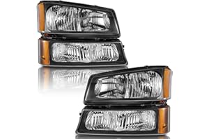 WEELMOTO Headlights Compatible with 2003-2007 Chevy Silverado 1500/2500/3500/1500HD/2500HD, For 03 04 2005 2006 Chevy Avalanc