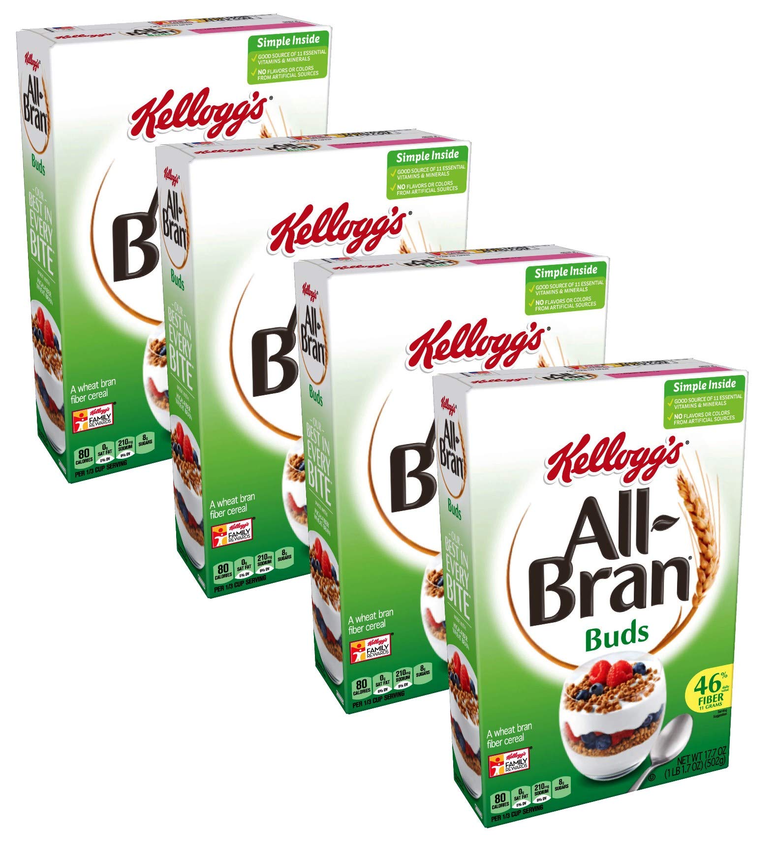 Kellogg's All Bran Buds Cereal, 17.7 oz (Pack of 4) Buy Online in