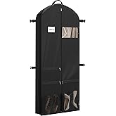 Simple Houseware 65'' Travel Garment Bag with Pockets for Suits, Dresses, Coats, Tuxedos, Heavy Duty 300D Polyester