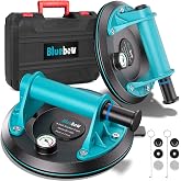 Bluebow Suction Cups for Glass Tile Granite, 8 Inch 2 Pack 880lbs | 880lbs max load, built-in pressure gauge, lift glass tile granite; portable carry case included