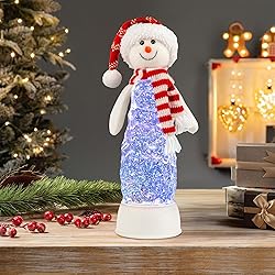 Christmas Snowman Decorations, Colorful LED Lighted