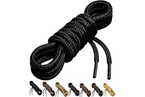 THE BIRCH & CO. BRAND Birch 1/5" Thick Tough and Heavy Duty Round Boot laces lace Shoelaces for Boots and Hiking Shoes.