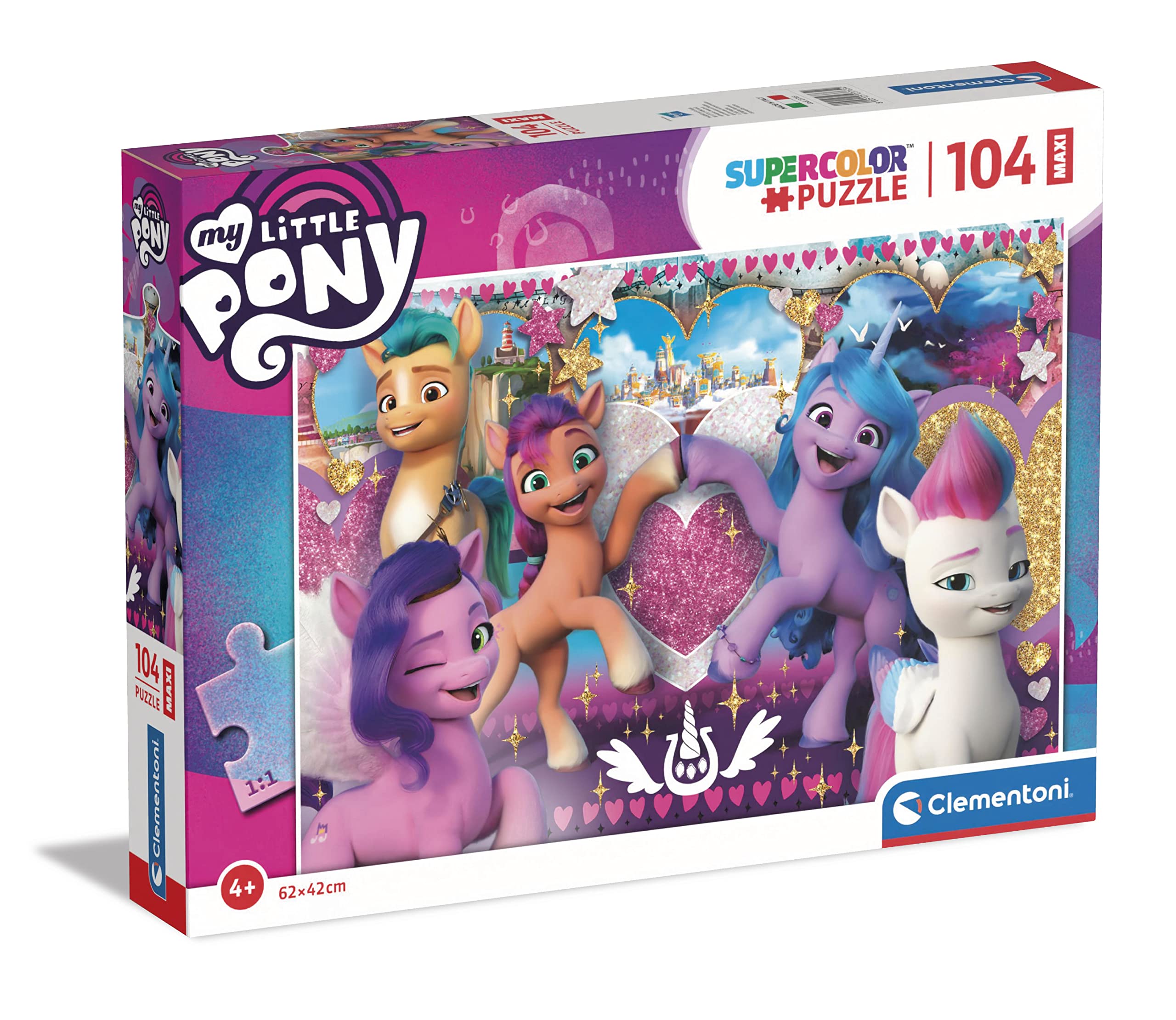 Clementoni - 23765 - Supercolor Puzzle My Little Pony - 104 Maxi Pieces - Jigsaw Puzzle For Kids Age 4