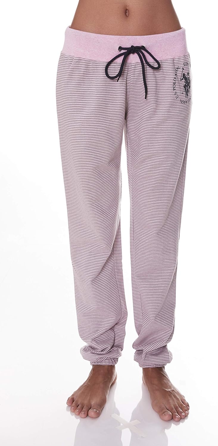 U.S. Polo Assn. Essentials Womens French Terry Jogger Lounge Sleep Sweatpants Pajamas: Clothing