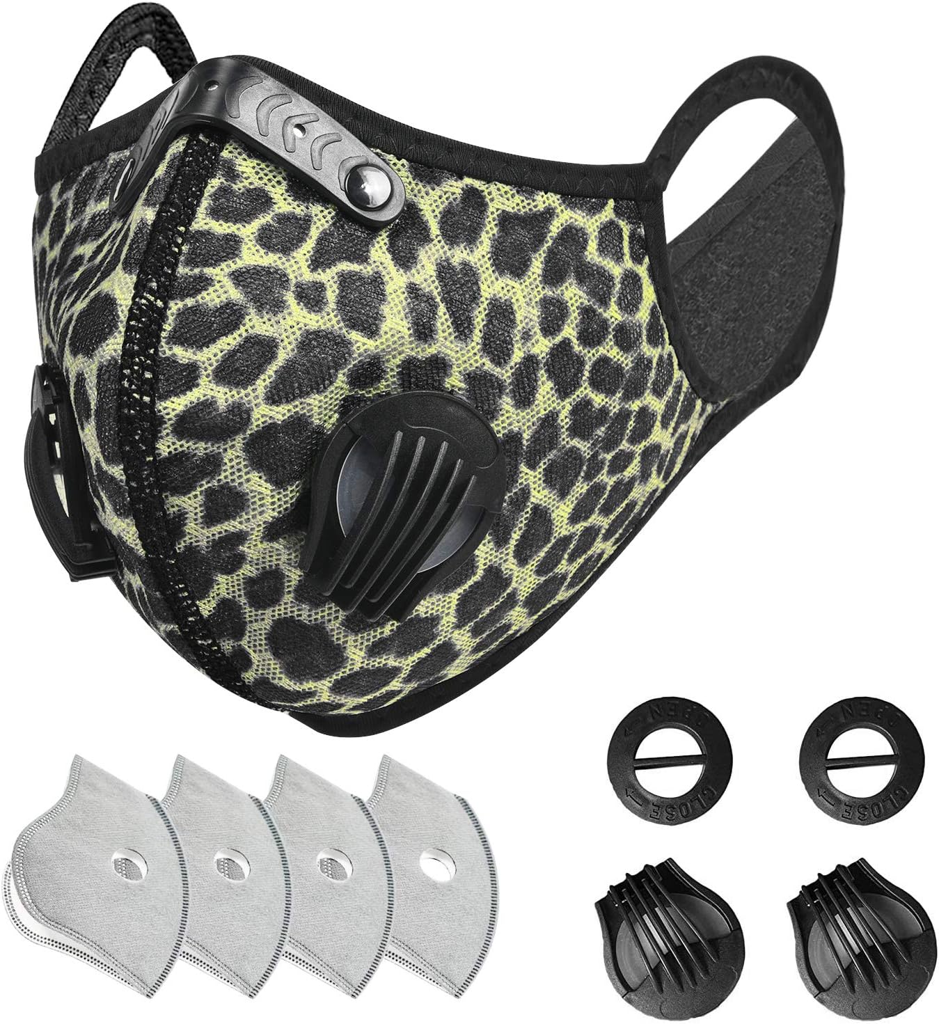 UTOTEBAG Breathable Face Mask with Valves Ventilated Sports Elevation Masks for Men Women Workout Exercise Training Gym, Black : Sports & Outdoors