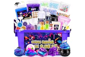 Toys for Boys Age 6-10, Topunny Galaxy Slime Making Kit for Girls DIY Slime Kit for Girls Butter & Cloud Slime Galaxy Sticker