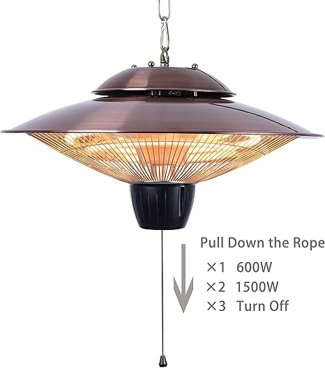Donyer Power 1500w Electrical Patio Heater Ceiling Mounted Outdoor