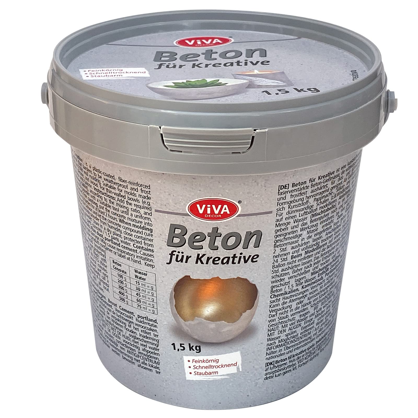 Viva Decor VD940400098 Concrete for Creatives, Grey, 1.5 kg